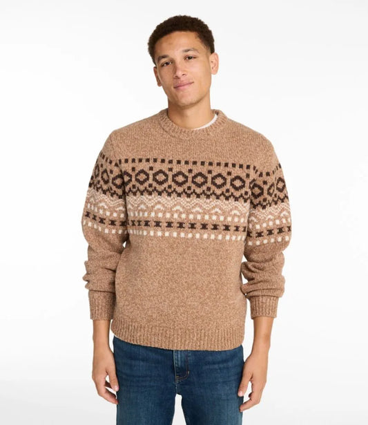 Men's Bean's Classic Ragg Wool Sweater, Crewneck, Fair Isle