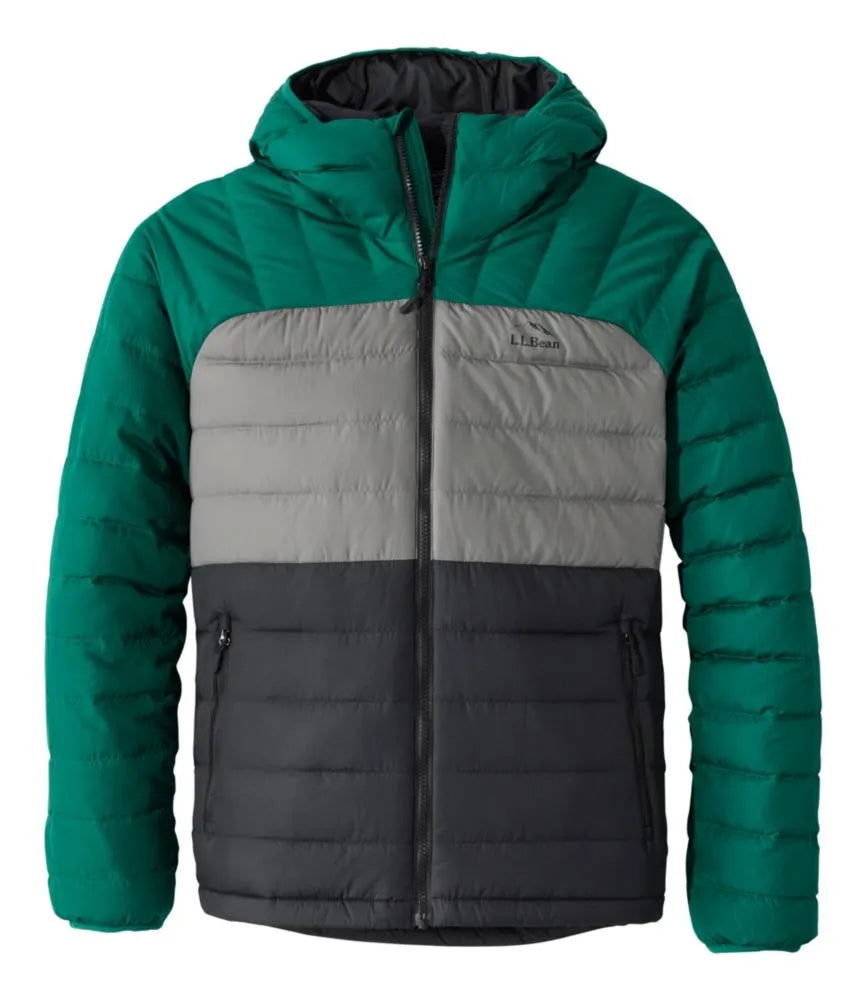 Men's Bean's Down Hooded Jacket, Colorblock