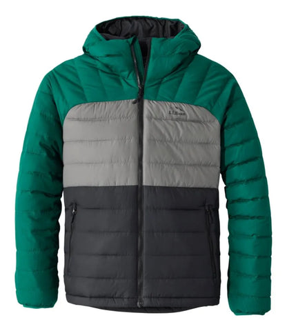 Men's Bean's Down Hooded Jacket, Colorblock