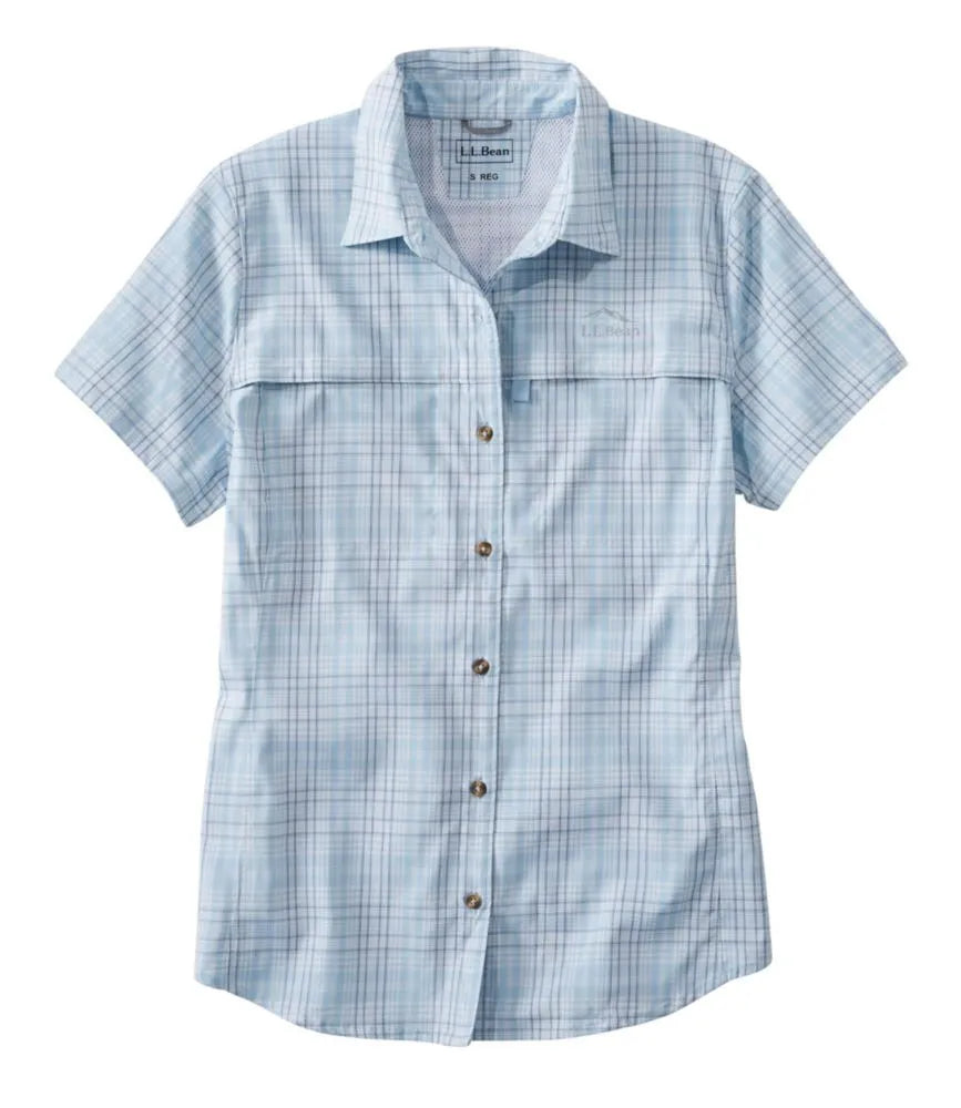 Women's Tropicwear Shirt, Plaid Short-Sleeve