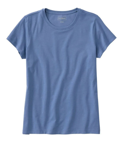 Women's Soft Stretch Supima-Blend Tee, Crewneck Short-Sleeve