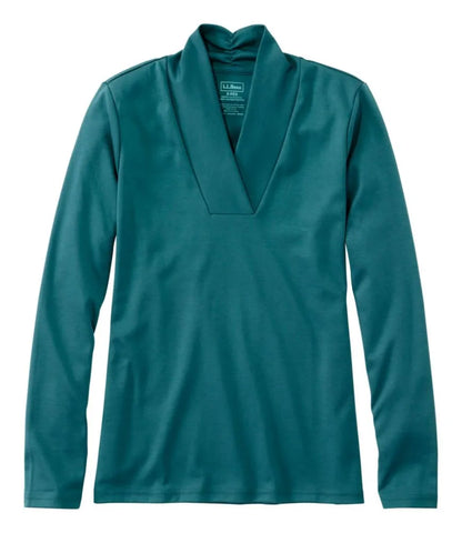 Women's Pima Cotton Tee, Shawl Long-Sleeve
