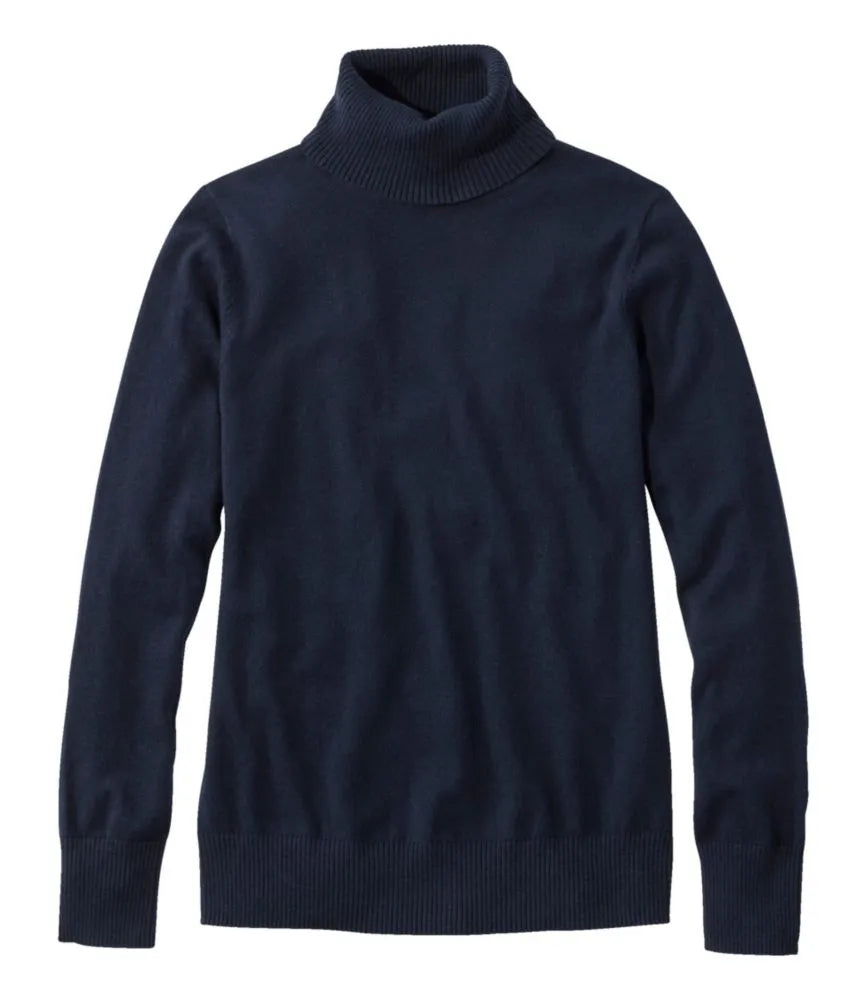 Women's Cotton/Cashmere Sweater, Turtleneck