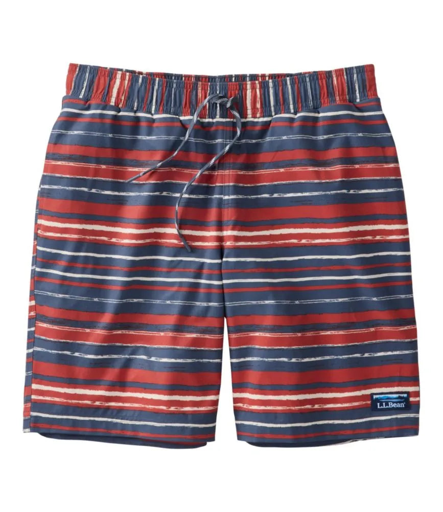 Men's Vacationland Stretch Swim Trunks, Print, 8"