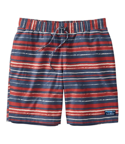 Men's Vacationland Stretch Swim Trunks, Print, 8"