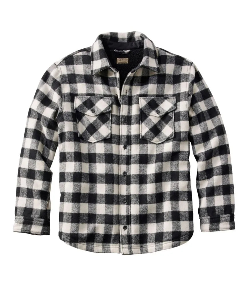Men's Maine Guide Sherpa Lined Wool Shirt