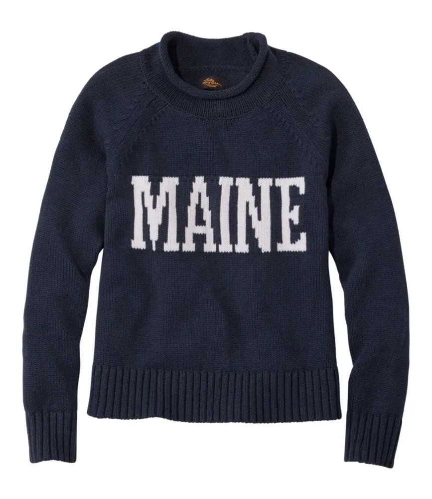 Women's Signature Original Cotton Sweater, Rollneck Novelty