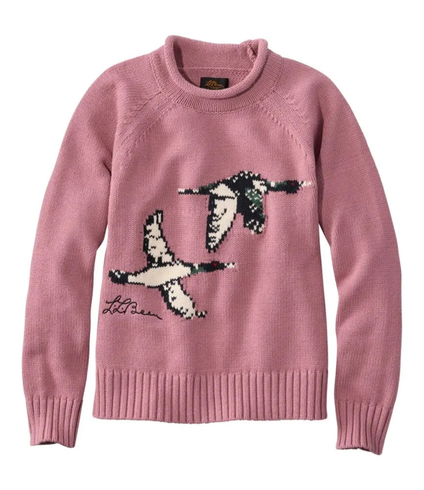 Women's Signature Original Cotton Sweater, Rollneck Novelty