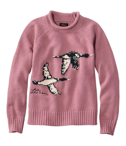 Women's Signature Original Cotton Sweater, Rollneck Novelty