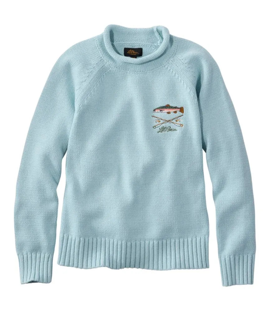 Women's Signature Original Cotton Sweater, Rollneck Novelty