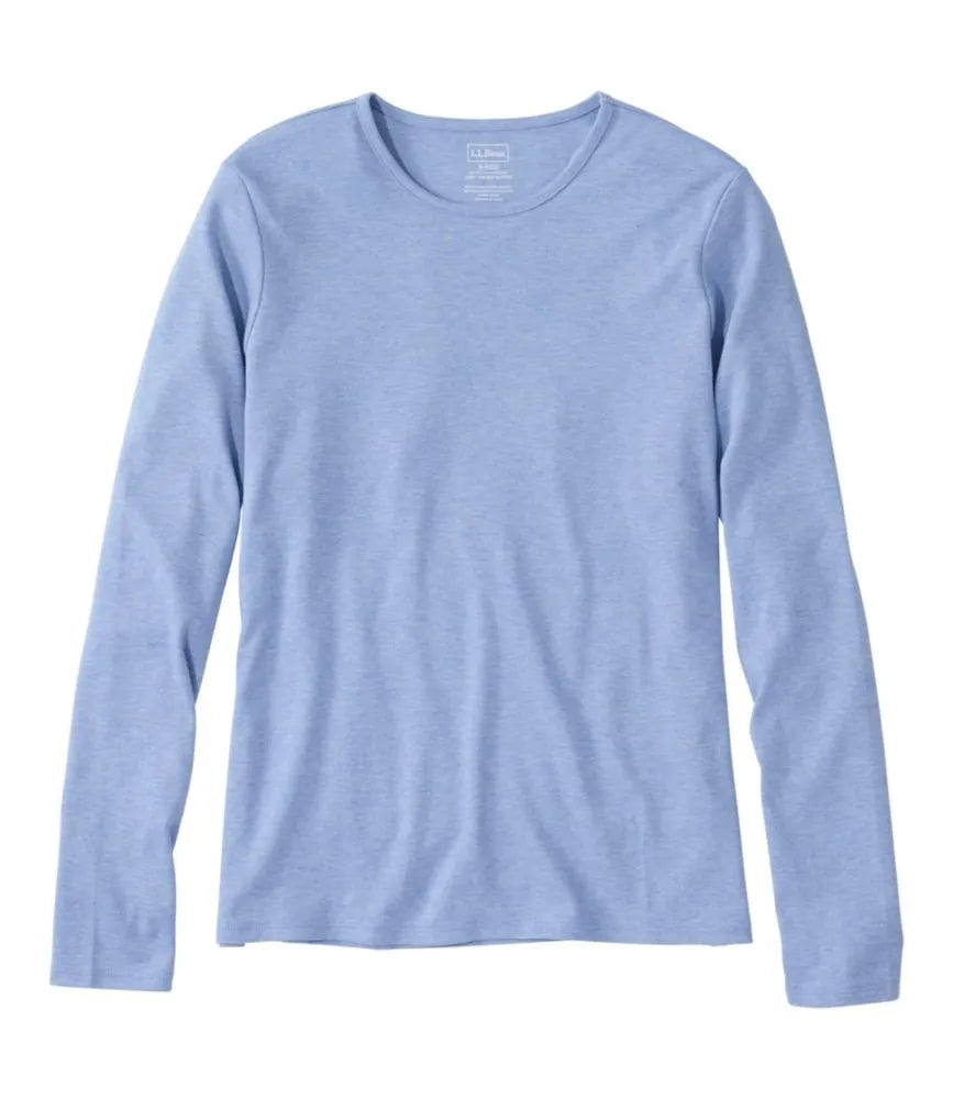 Women's Pima Cotton Tee, Long-Sleeve Crewneck