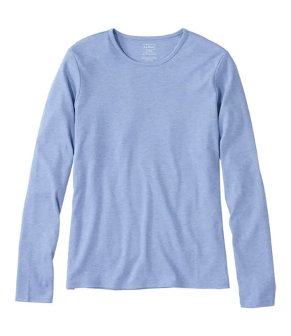 Women's Pima Cotton Tee, Long-Sleeve Crewneck