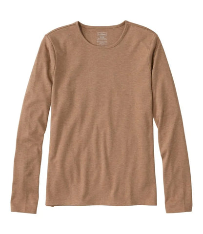 Women's Pima Cotton Tee, Long-Sleeve Crewneck