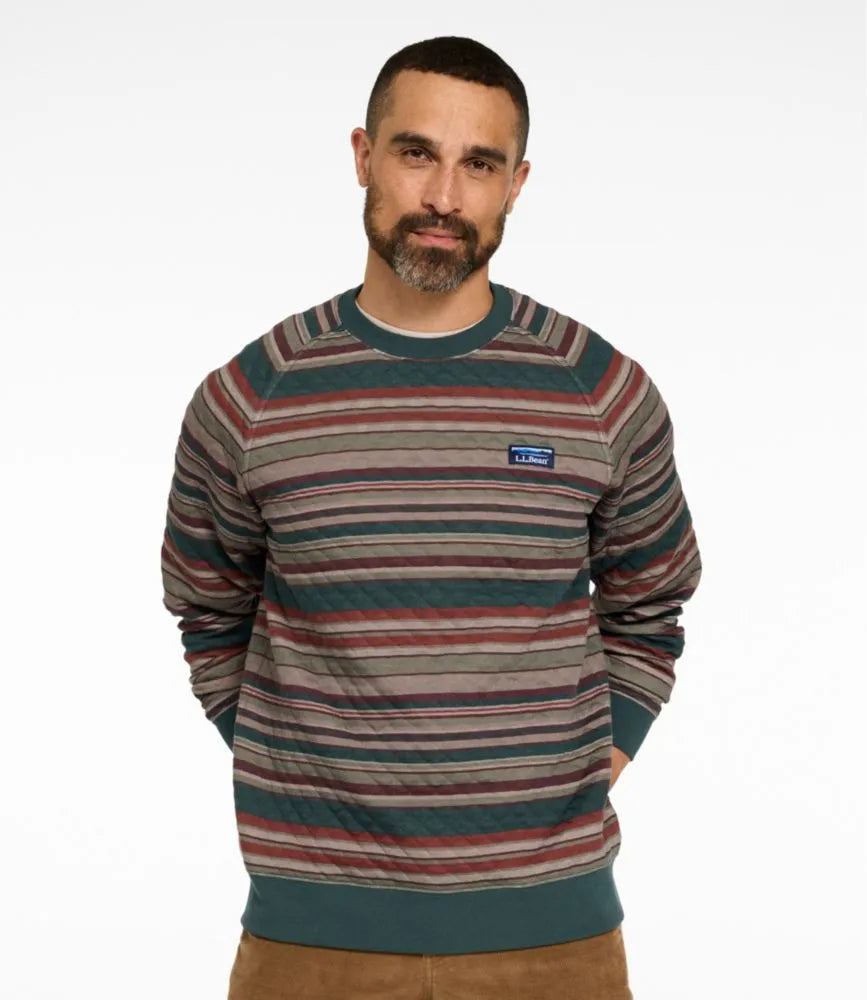 Men's Quilted Sweatshirt, Crewneck, Stripe