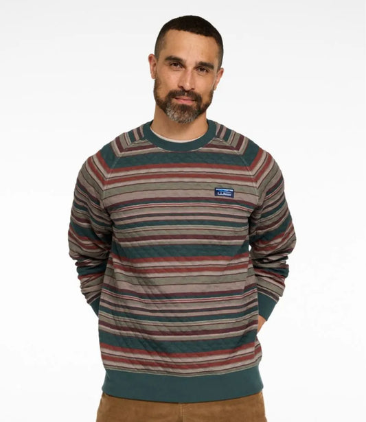 Men's Quilted Sweatshirt, Crewneck, Stripe