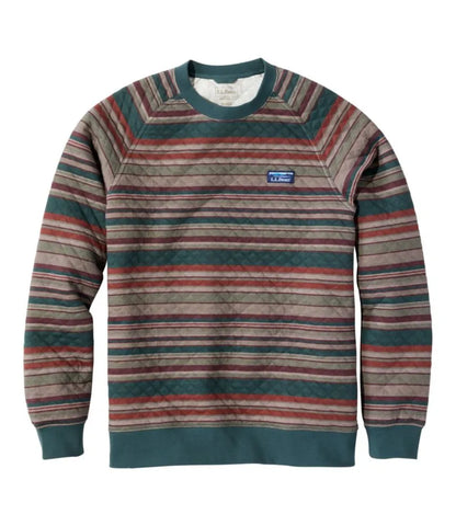 Men's Quilted Sweatshirt, Crewneck, Stripe