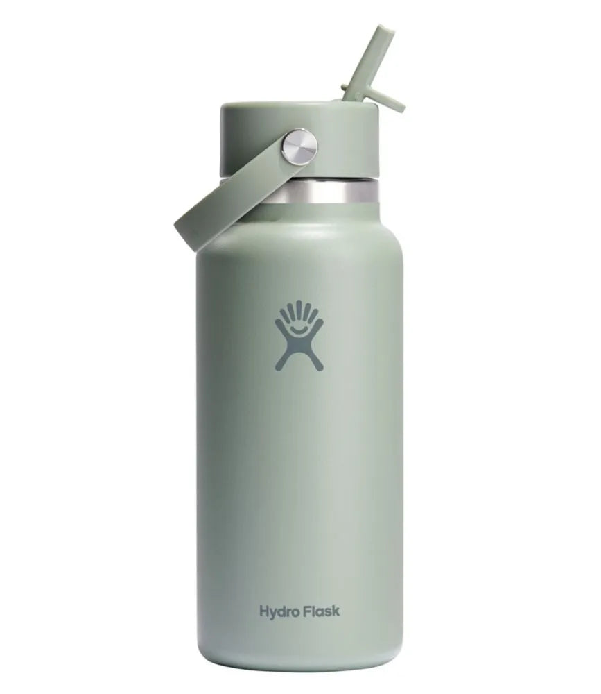 Hydro Flask Wide Mouth Water Bottle with Flex Straw Cap, 32 oz.