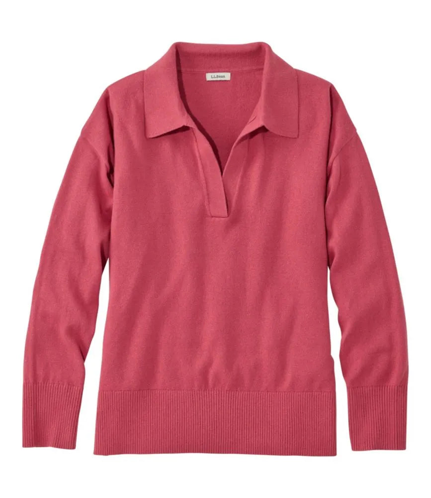 Women's Cotton/Cashmere Sweater, Polo
