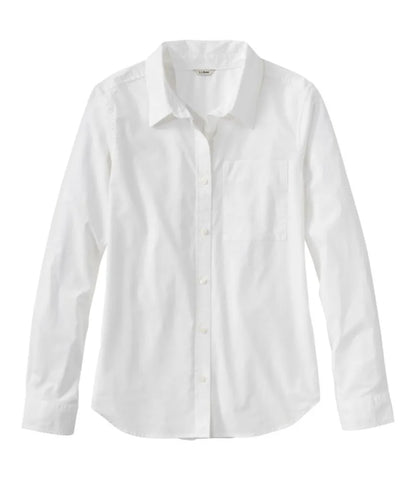 Women's Essential Cotton Poplin Shirt, Long-Sleeve