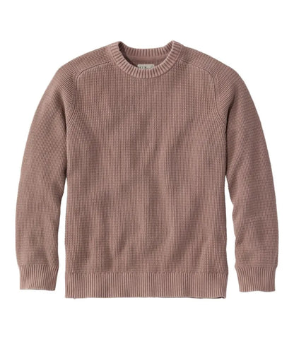 Men's Sunwashed Textured Cotton Sweater, Crewneck