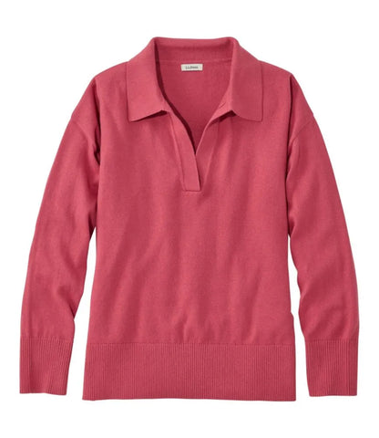 Women's Cotton/Cashmere Sweater, Polo