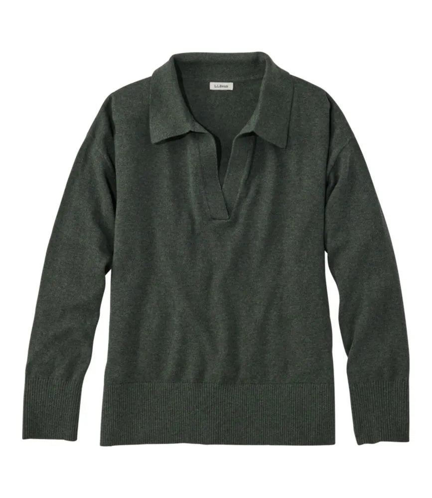 Women's Cotton/Cashmere Sweater, Polo