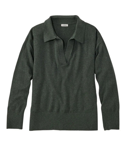 Women's Cotton/Cashmere Sweater, Polo