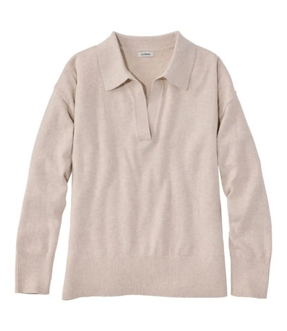 Women's Cotton/Cashmere Sweater, Polo