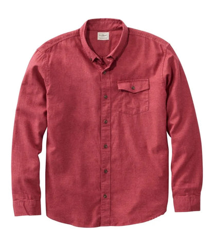 Men's Brushed Jaspé Twill Shirt, Traditional Untucked Fit