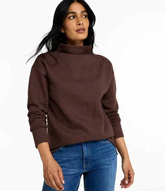 Women's Double L Soft Donegal Sweatshirt, Funnelneck