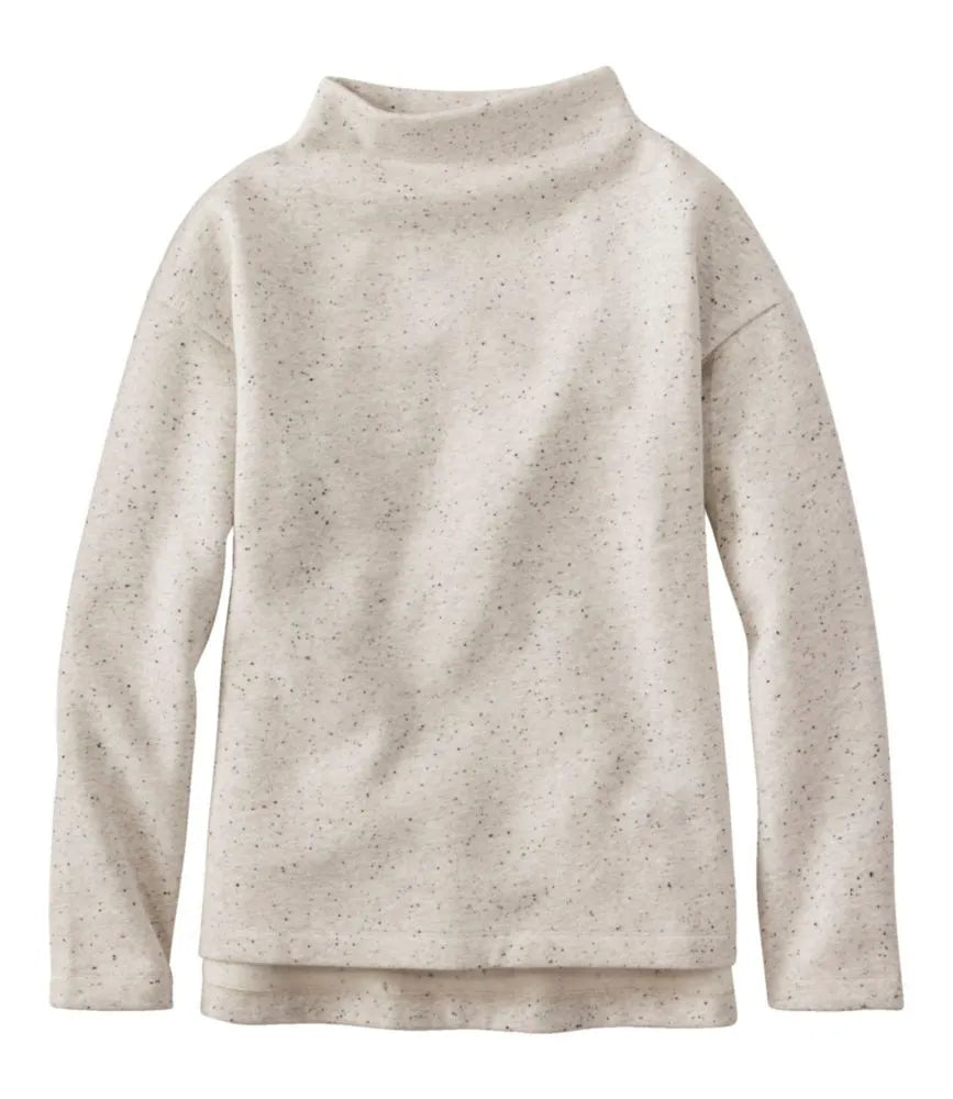 Women's Double L Soft Donegal Sweatshirt, Funnelneck