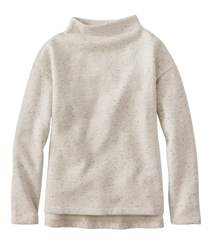 Women's Double L Soft Donegal Sweatshirt, Funnelneck