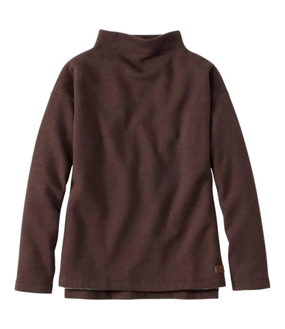 Women's Double L Soft Donegal Sweatshirt, Funnelneck