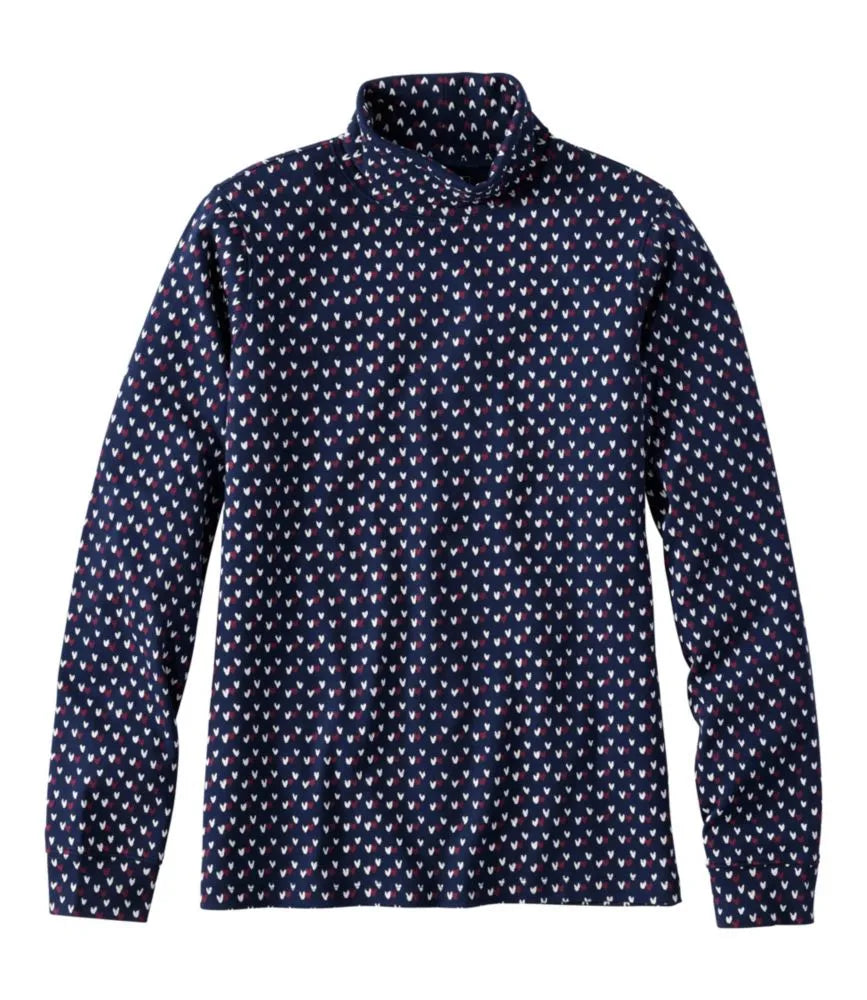 Women's L.L.Bean Interlock Turtleneck, Long-Sleeve Allover Print