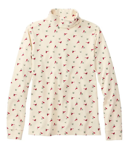 Women's L.L.Bean Interlock Turtleneck, Long-Sleeve Allover Print