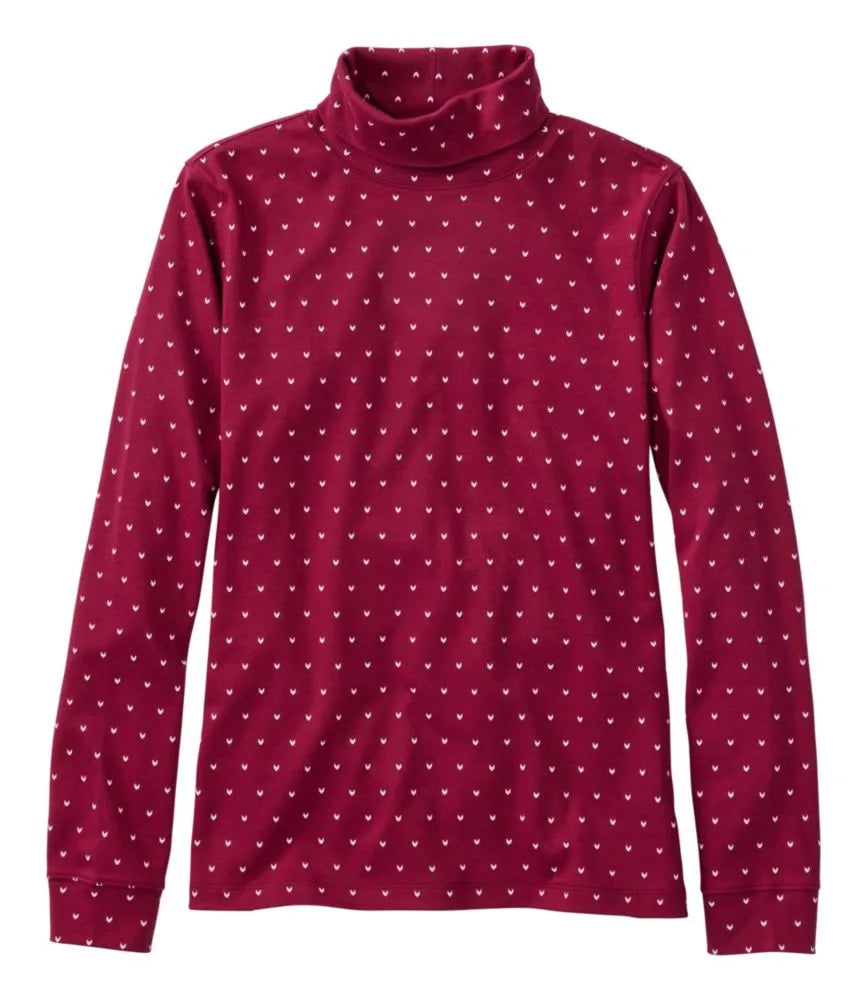 Women's L.L.Bean Interlock Turtleneck, Long-Sleeve Allover Print