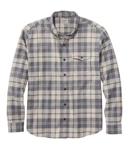 Men's Brushed Jaspé Twill Shirt, Plaid, Traditional Untucked Fit