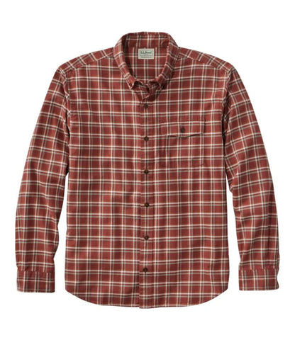 Men's Brushed Jaspé Twill Shirt, Plaid, Traditional Untucked Fit