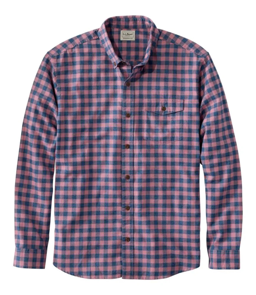 Men's Brushed Jaspé Twill Shirt, Plaid, Traditional Untucked Fit