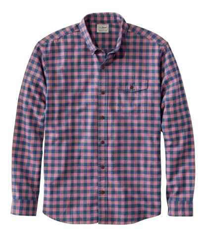 Men's Brushed Jaspé Twill Shirt, Plaid, Traditional Untucked Fit