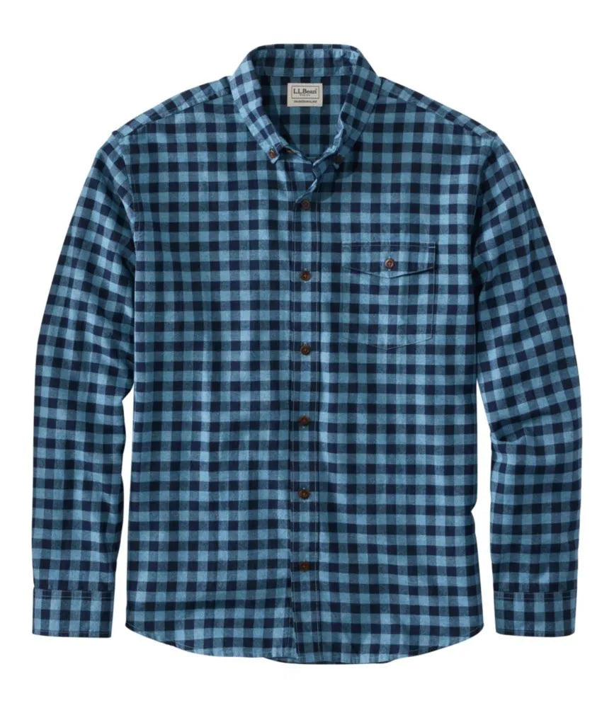 Men's Brushed Jaspé Twill Shirt, Plaid, Traditional Untucked Fit