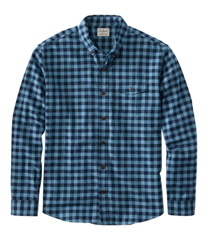 Men's Brushed Jaspé Twill Shirt, Plaid, Traditional Untucked Fit