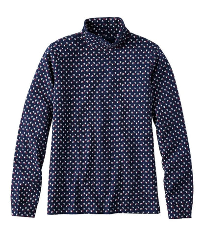Women's L.L.Bean Interlock Turtleneck, Long-Sleeve Allover Print