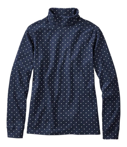 Women's L.L.Bean Interlock Turtleneck, Long-Sleeve Allover Print