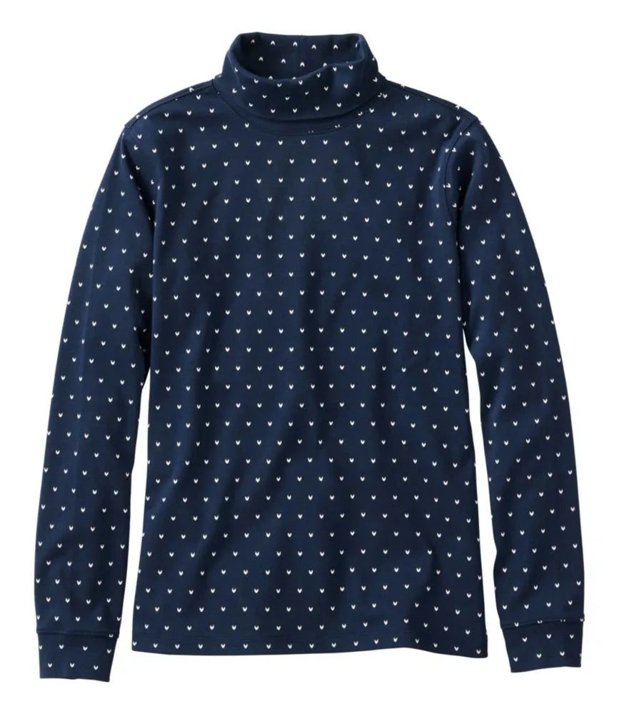 Women's L.L.Bean Interlock Turtleneck, Long-Sleeve Allover Print