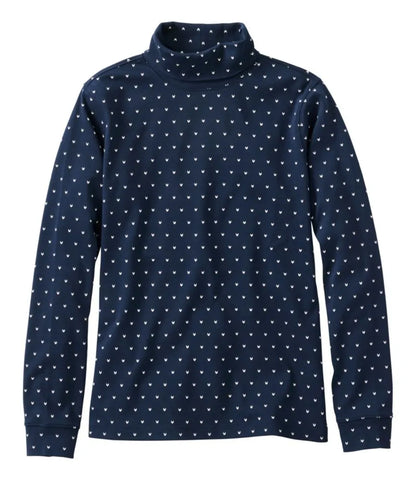 Women's L.L.Bean Interlock Turtleneck, Long-Sleeve Allover Print