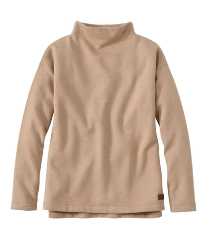 Women's Double L Soft Donegal Sweatshirt, Funnelneck