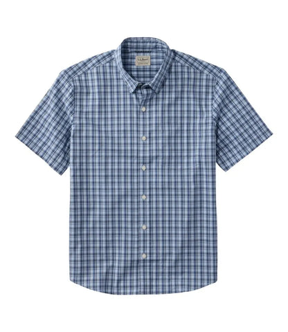 Men's Comfort Stretch Performance® Shirt, Short-Sleeve, Slightly Fitted Untucked Fit, Plaid