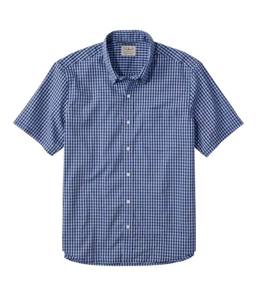 Men's Comfort Stretch Performance® Shirt, Short-Sleeve, Slightly Fitted Untucked Fit, Plaid