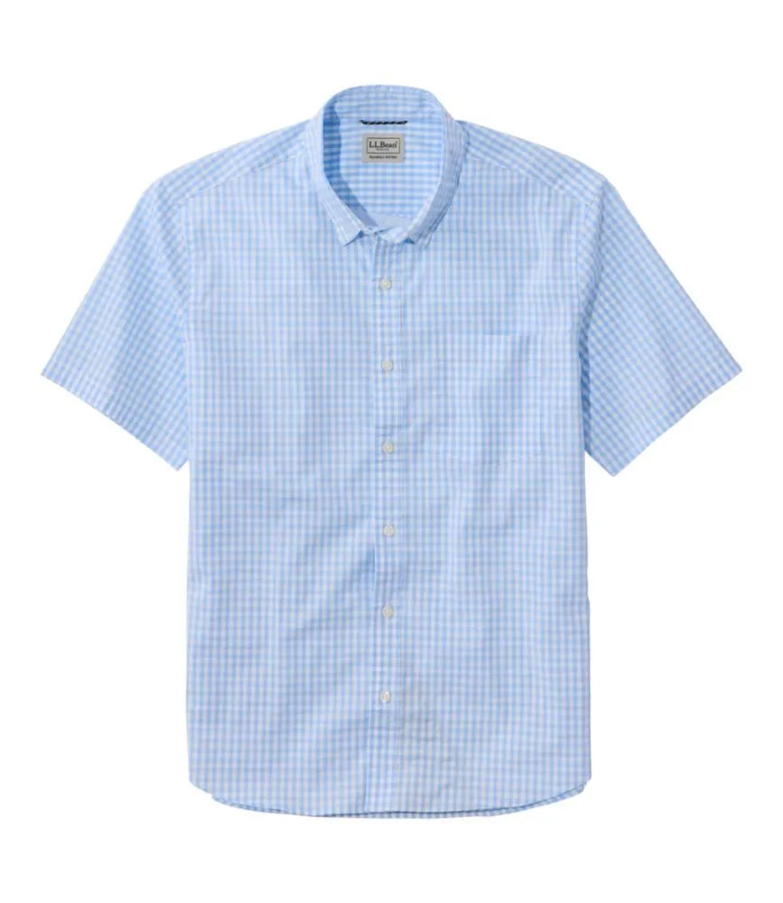 Men's Comfort Stretch Performance® Shirt, Short-Sleeve, Slightly Fitted Untucked Fit, Plaid